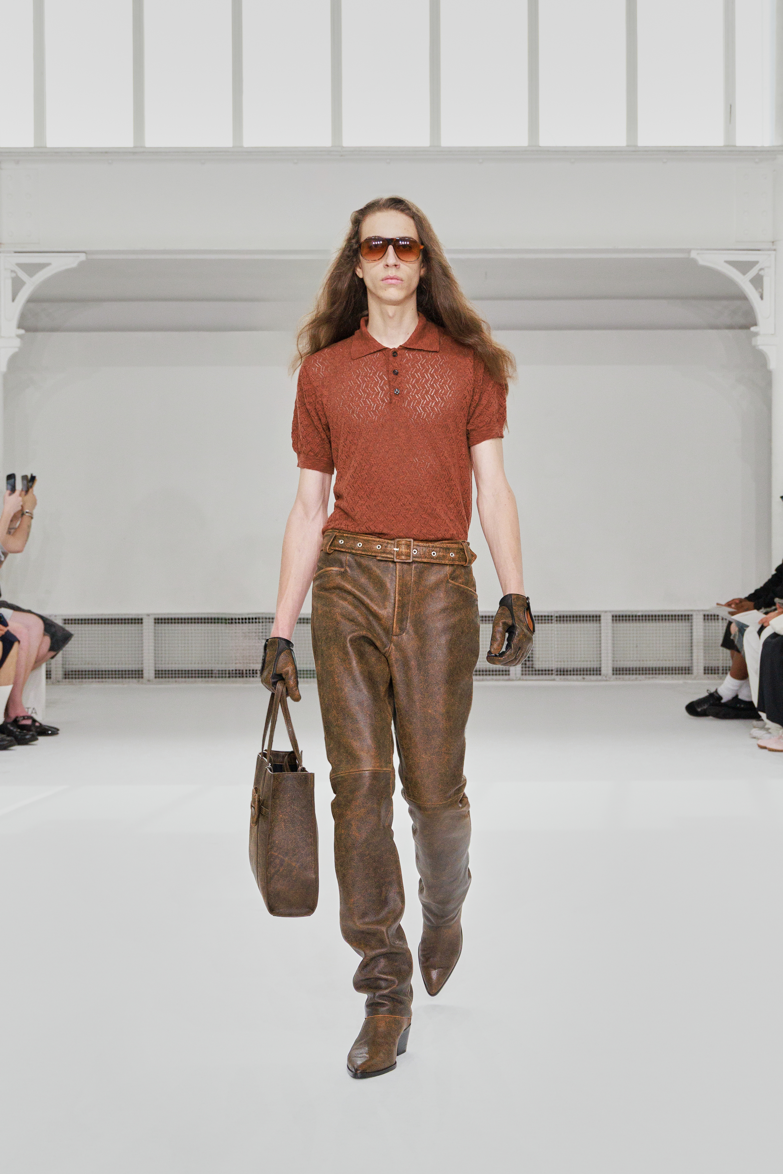 Ernest W. Baker Spring Summer 2027 leather look at Paris Men’s Fashion Week SS27
