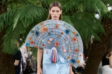 Dior Haute Couture Fall Winter 2026 Look 24 pale blue fan dress