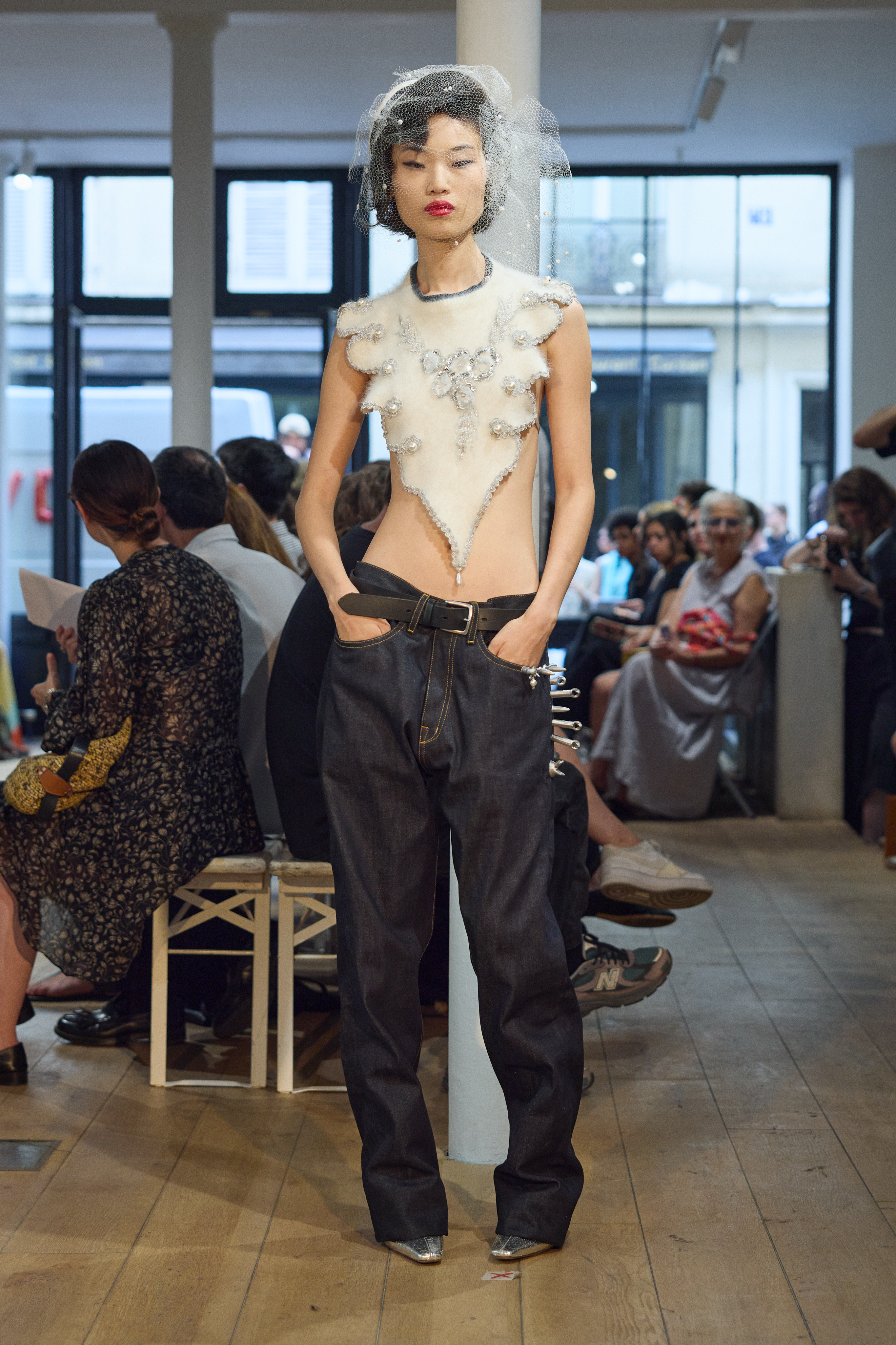 Paris Haute Couture Week Fall/Winter 2026: The Essential Guide to Days 1–3 Vanity Teen 虚荣青年 RVDK Ronald van der Kemp Fall Winter 2026 beaded top with oversized black trousers