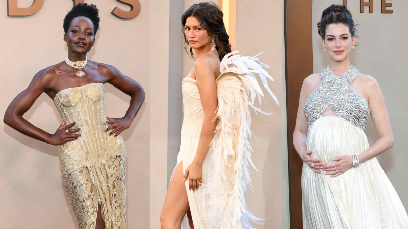 Lupita Nyong'o, Zendaya, and Anne Hathaway at the New York City premiere of Christopher Nolan's The Odyssey