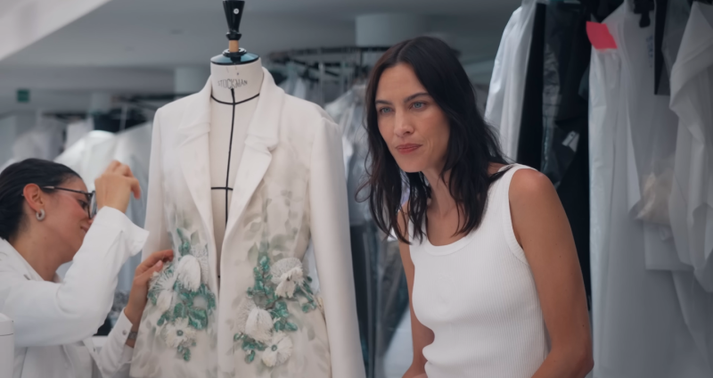 Alexa Chung inside the Dior atelier during the making of the Fall/Winter 2026–2027 Haute Couture collection