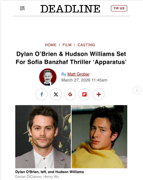 Dylan O’Brien and Hudson Williams announced for Apparatus, one of the upcoming movies to watch