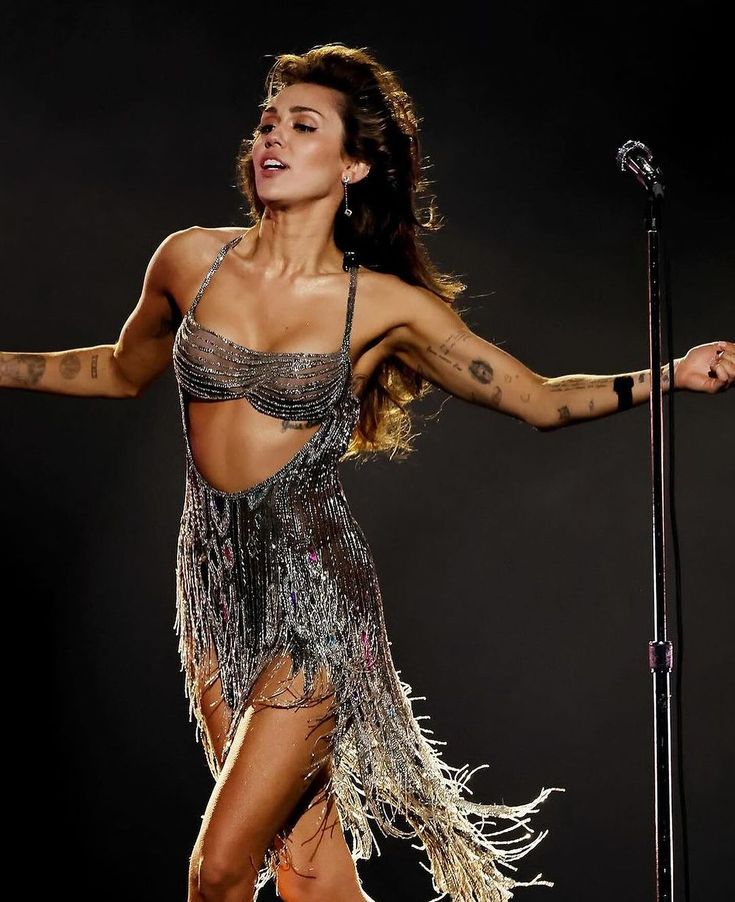 Miley Cyrus dressed in Bob Mackie