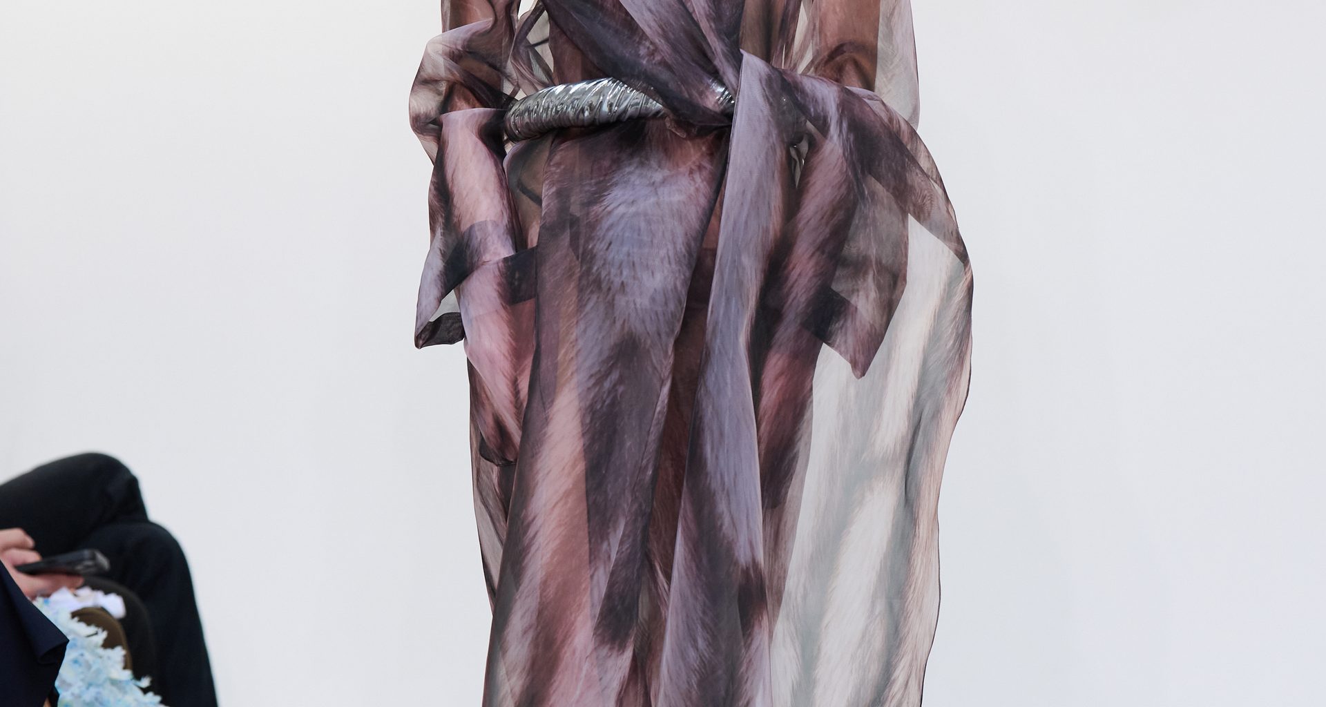 Look 8 from Burc Akyol's SS27 RTW collection, titled Milk and Wine.