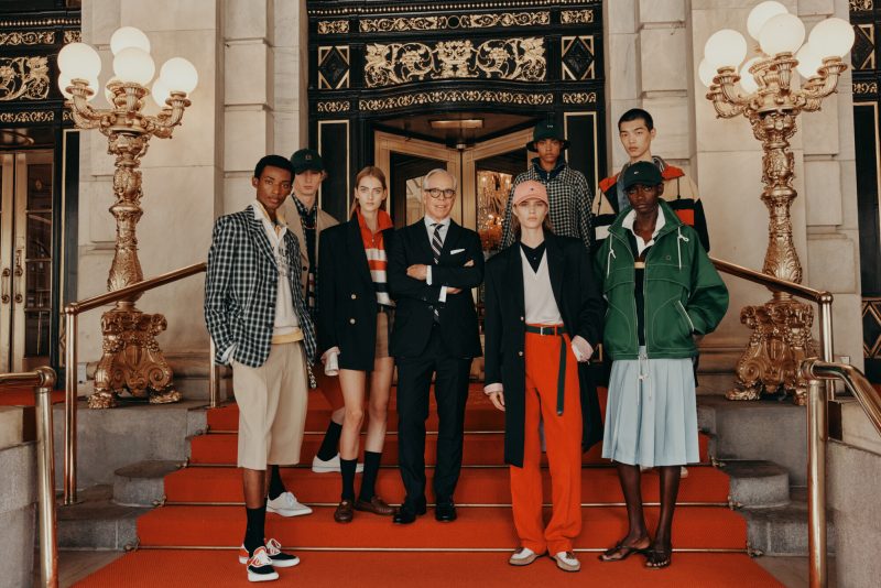 Tommy Hilfiger with models from the Spring 2027 collection at The Plaza Hotel in New York