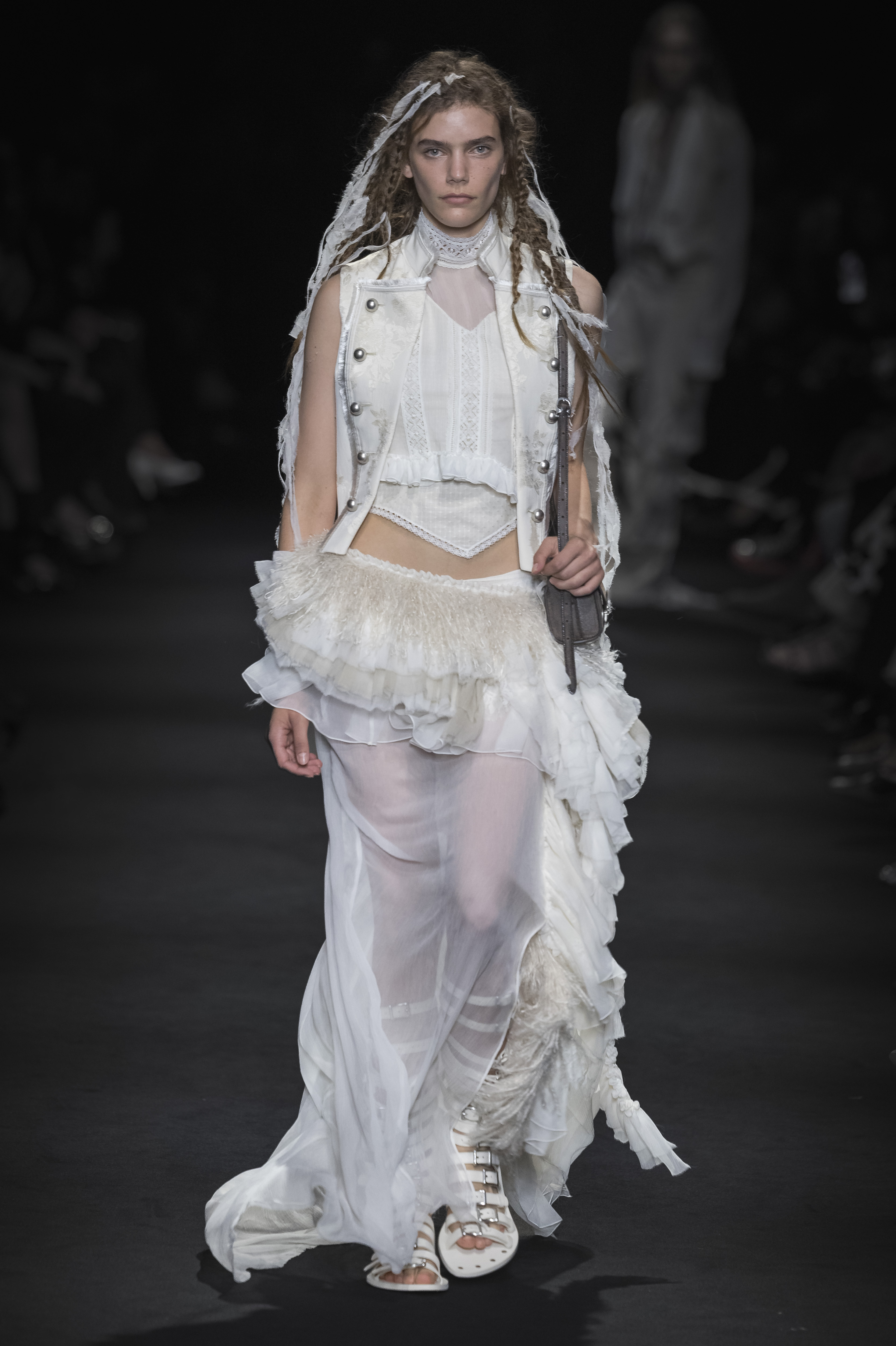 Ann Demeulemeester SS27 Was Born from the Dust of the Desert Vanity Teen Model on the runway at the Ann Demeulemeester fashion show in Paris, Spring Summer 2027 Ready To Wear Fashion Week