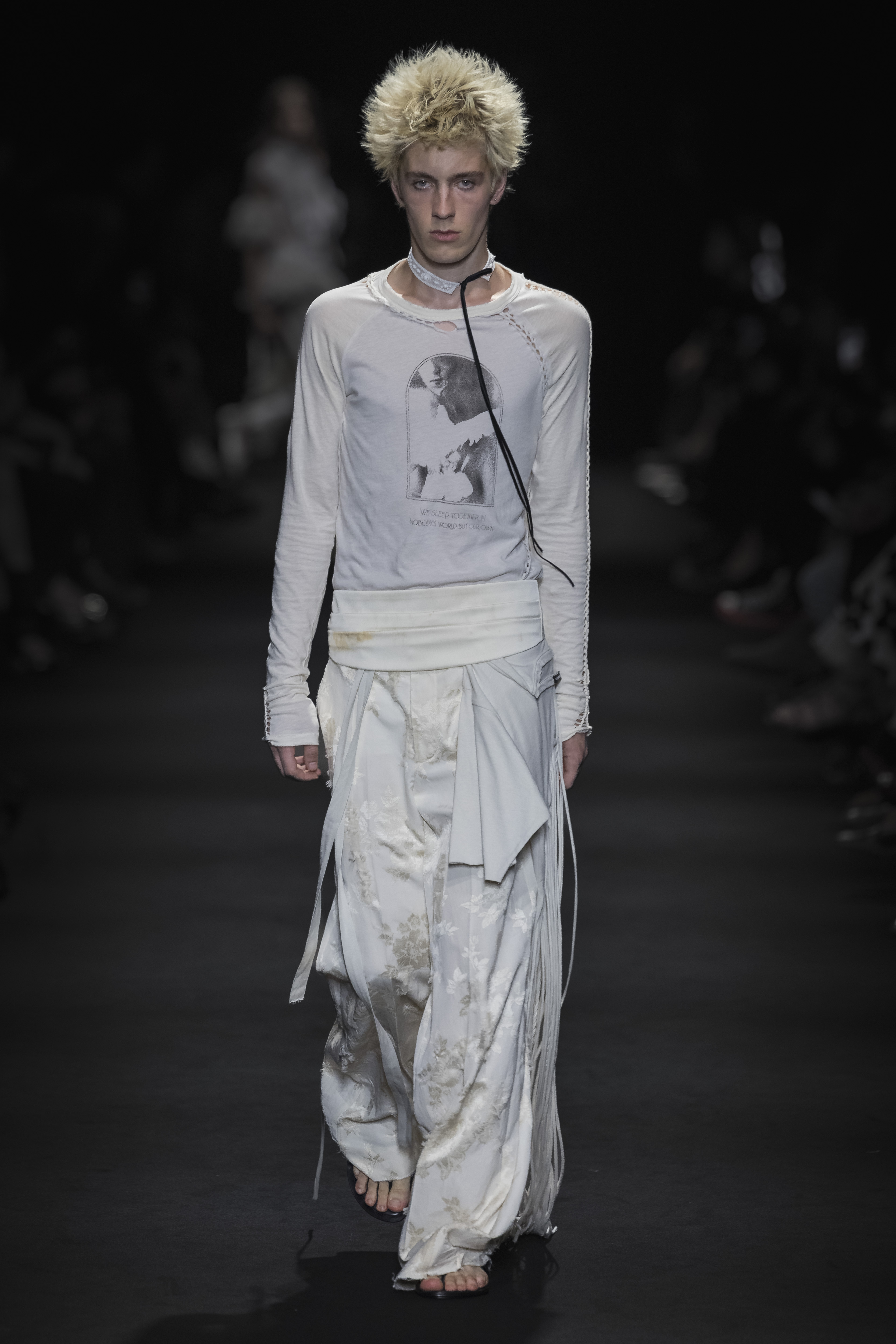Ann Demeulemeester SS27 Was Born from the Dust of the Desert Vanity Teen Model on the runway at the Ann Demeulemeester fashion show in Paris, Spring Summer 2027 Ready To Wear Fashion Week