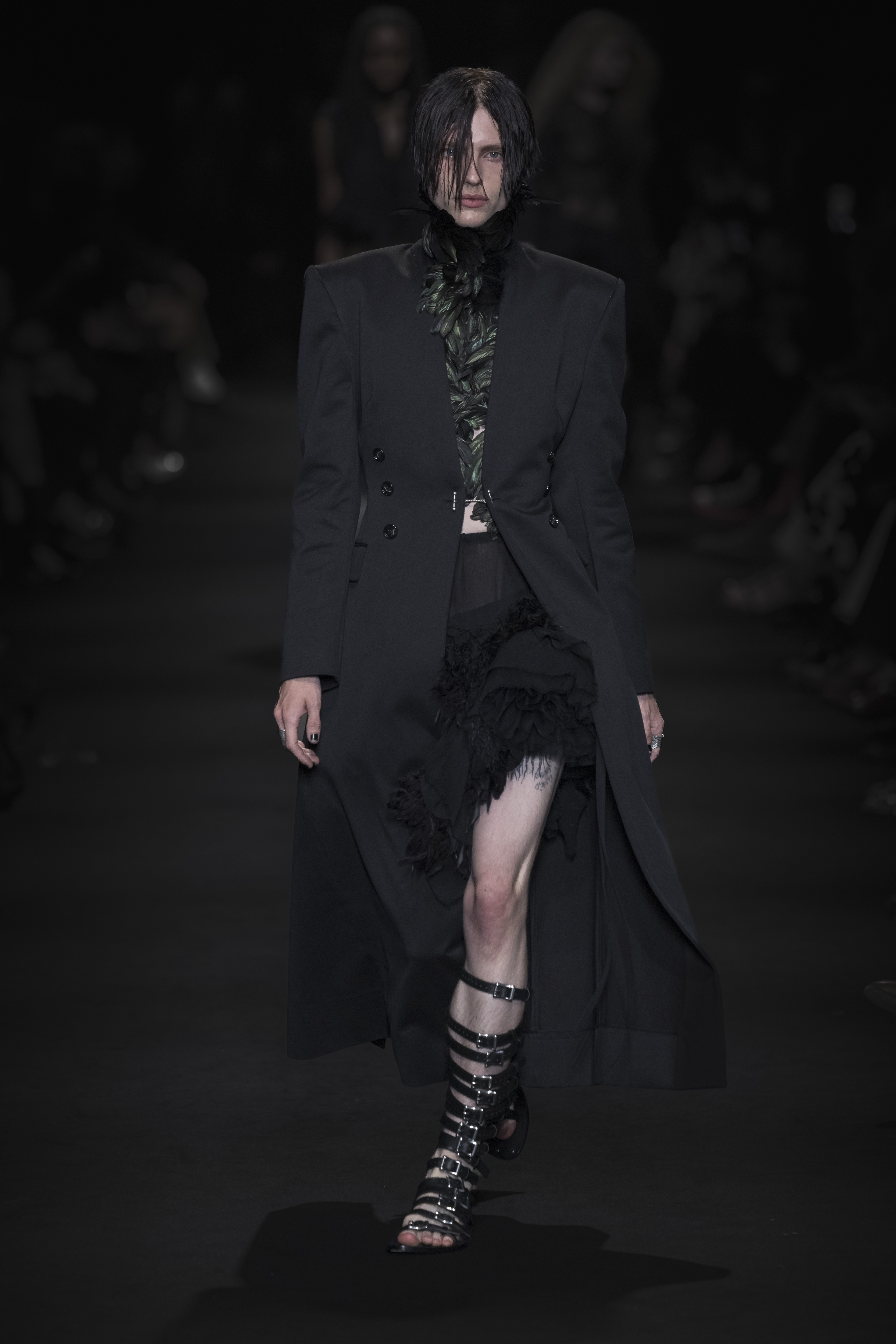Ann Demeulemeester SS27 Was Born from the Dust of the Desert Vanity Teen Model on the runway at the Ann Demeulemeester fashion show in Paris, Spring Summer 2027 Ready To Wear Fashion Week