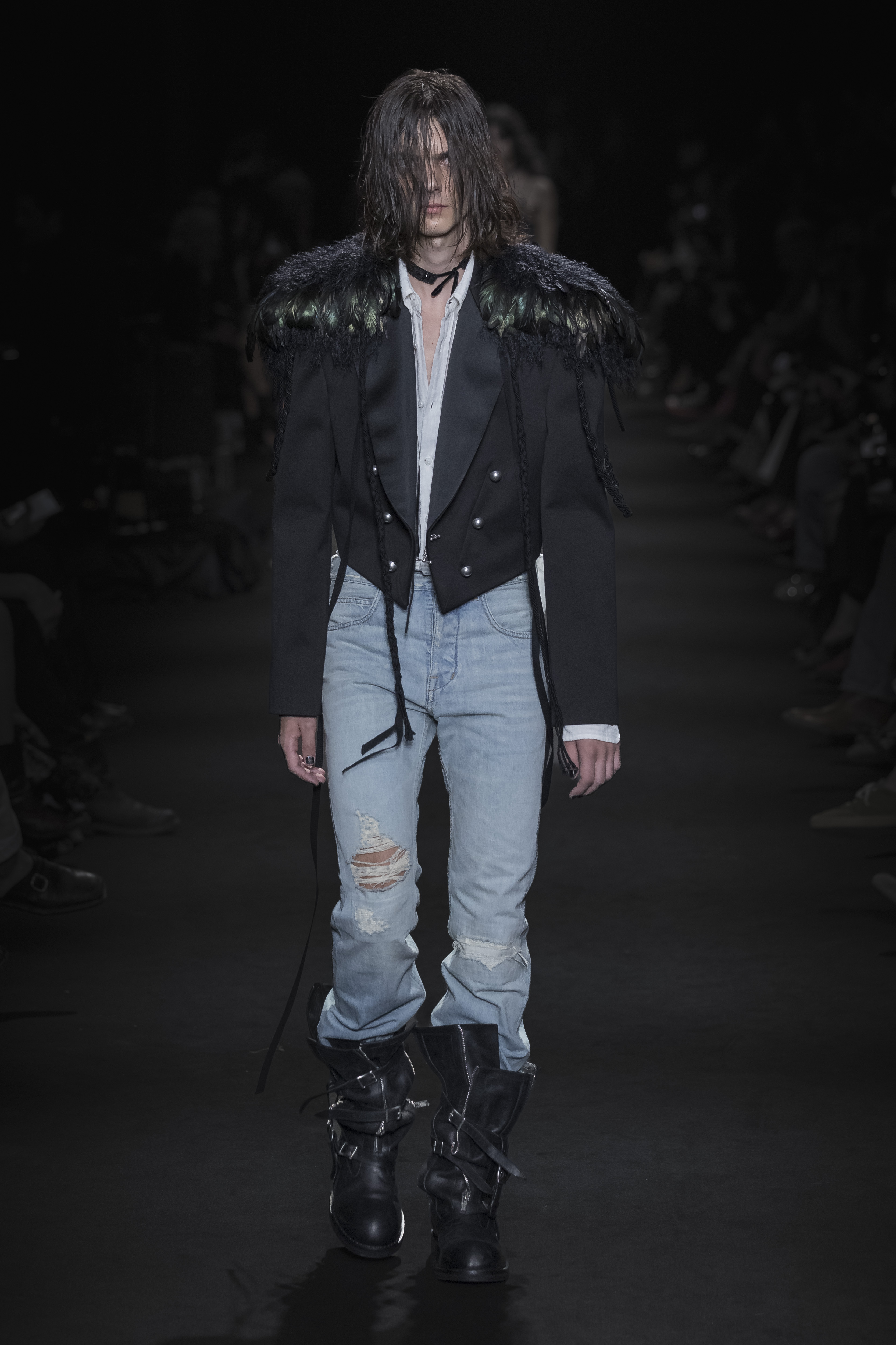 Ann Demeulemeester SS27 Was Born from the Dust of the Desert Vanity Teen Model on the runway at the Ann Demeulemeester fashion show in Paris, Spring Summer 2027 Ready To Wear Fashion Week