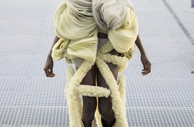 Model on the runway at the Rick Owens fashion show in Paris, Spring Summer 2027 Ready To Wear Fashion Week, Runway Look #048