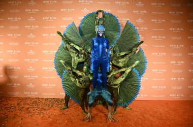 Heidi Klum dressed as a peacock