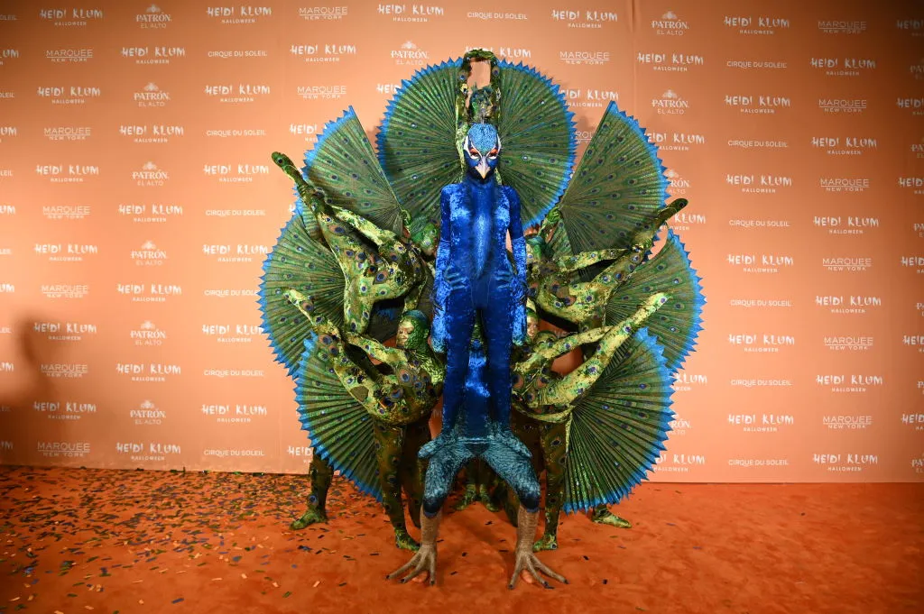 Heidi Klum dressed as a peacock